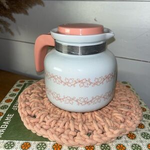 Pozzani — Vintage Porcelain Small Teapot with Pink Handle & Lid